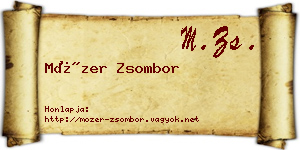 Mózer Zsombor névjegykártya